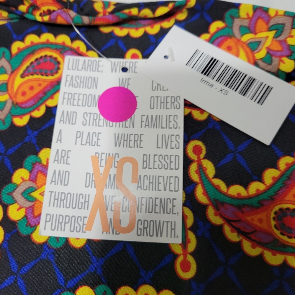 LuLaRoe Irma Scoop Neck Flowy Tunic Sz XS NWT - Picture 7 of 7